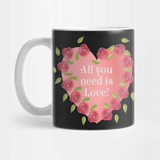 A heart with flowers Roses Mug